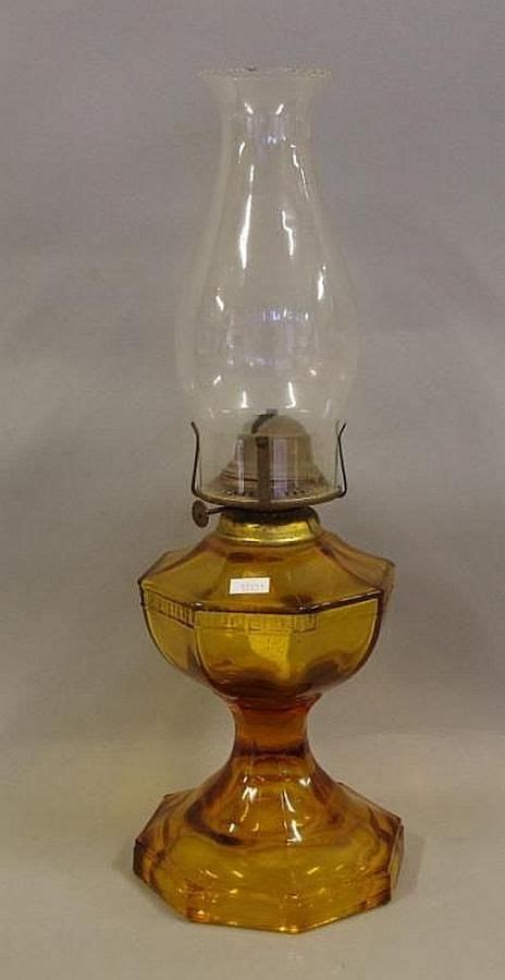 Amber Glass Oil Lamp Vintage Beauty Lamps Kerosene Oil And