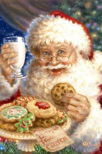 Santa Eating His Cookies And Drinking His Milk Animated Christmas