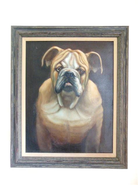 Bulldog Painting Vintage Pet Portrait Oil On Canvas Etsy Pet