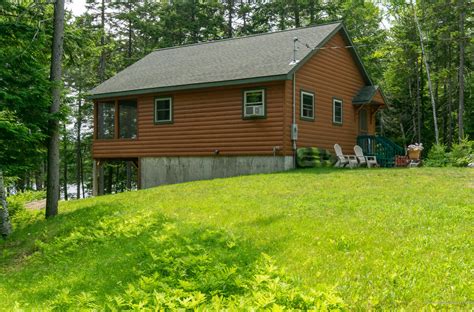 Waterfront Log Cabin For Sale In Lincoln Maine