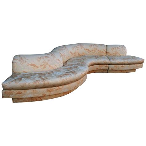 Mid Century Modern Curved And Sculptural Serpentine Sectional Sofa