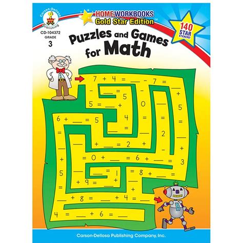 Addition, subtraction, place value, rounding, multiplication, division, fractions, decimals , time & calander, counting money sample grade 3 math worksheet. Puzzles and Games for Math, Grade 3 - CD-104372 | Carson ...