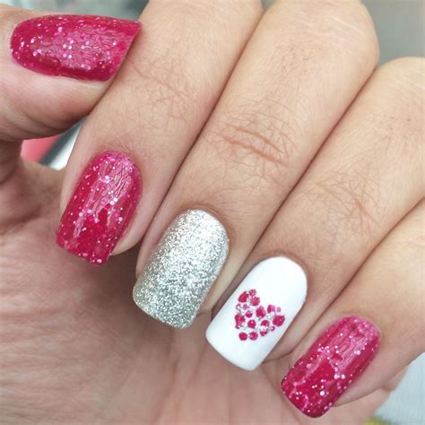 Dotted Heart Nails Nails Valentines Day Nails Heart Nails