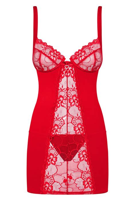 Obsessive Red Lingerie Dress Fetshop