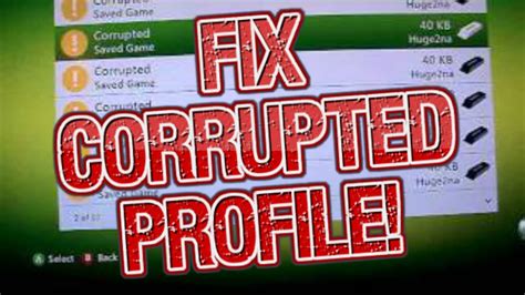 How To Fix A Corrupted Xbox 360 Profile Youtube