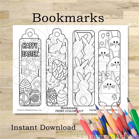 Free Printable Easter Bookmarks To Color