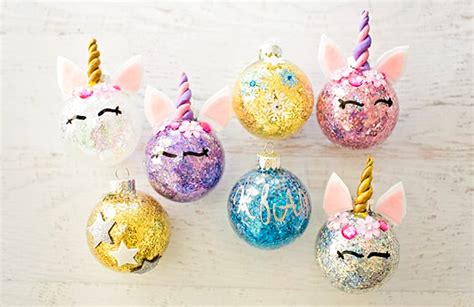 Diy Unicorn Ornaments How To Make These Glitter Baubles Unicorn