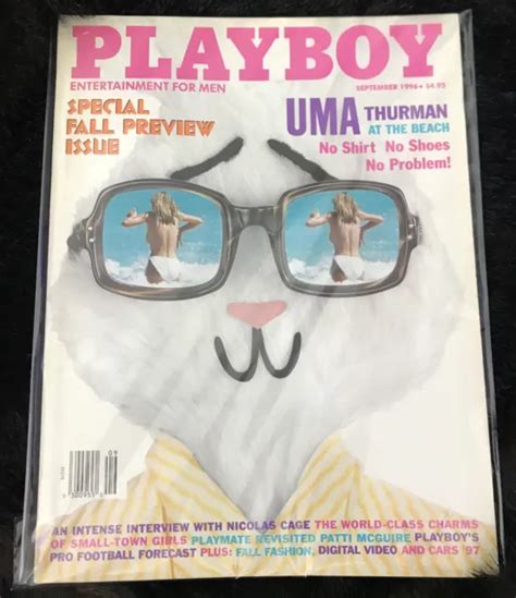 Playboy Magazine Uma Thurman At The Beach September Centerfold Intact Eur