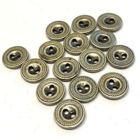10mm 16l Aged Silver Etched Metal Shirt Buttons The Button Shed