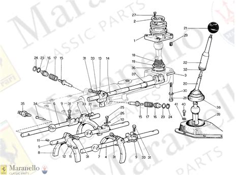 025 Gear Shift Outer And Inner Controls Parts Diagram For Ferrari 365
