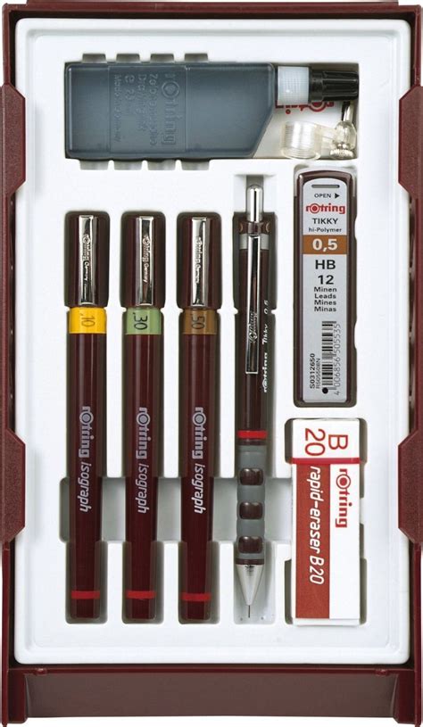 Rotring Isograph Technical Drawing Pens Set 3 Pen