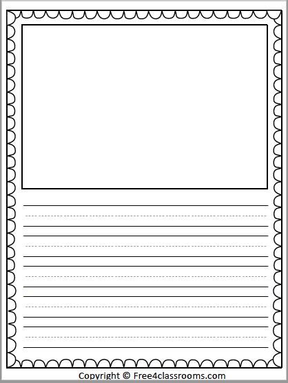 Free Primary Lined Writing Paper with Drawing Art Box – Free4Classrooms