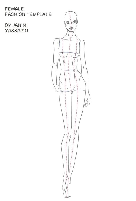 Walking Fashion Template Front View In 2021 Fashion Illustration