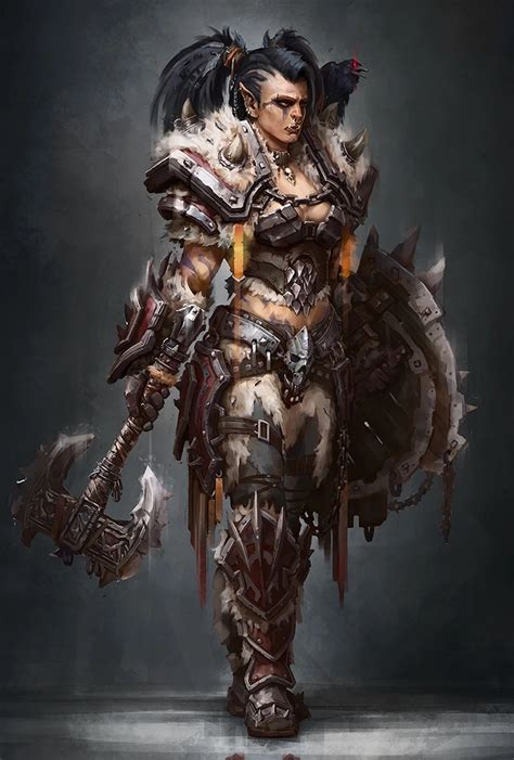 Pathfinder Kingmaker Portraits Fantasy Character Design Half Orc