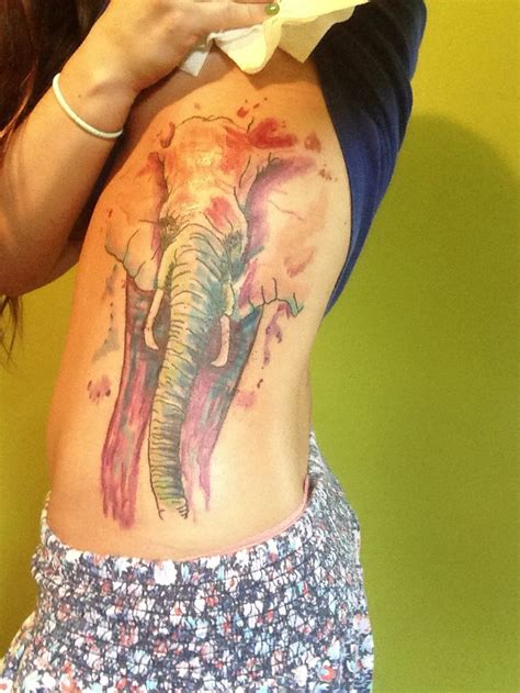 Water Color Elephant Tattoo Elephant Tattoos Color Tattoo Elephant