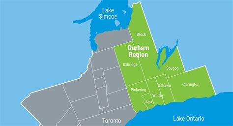 Municipalidade regional de durham, ontário. Map Of Durham Region
