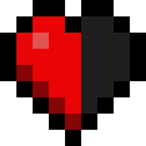 Download Hd Minecraft Transparent Half A Heart Minecraft Heart Png
