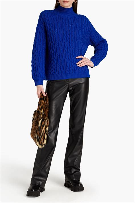 Alice Olivia Kenny Cable Knit Wool Blend Turtleneck Sweater The Outnet
