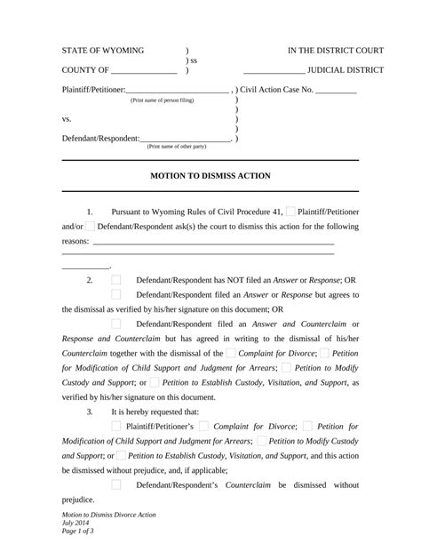 Motion To Dismiss Divorce Form Fill Out And Sign Printable Pdf