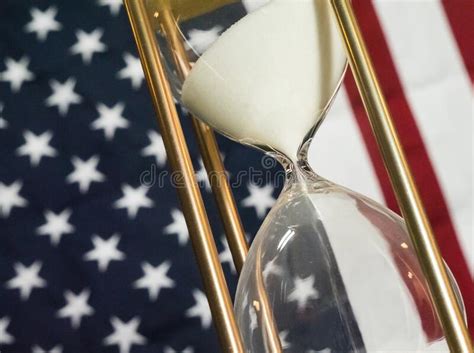 Stars And Stripes American Flag With An Hourglass Stock Image Image Of Idea Hourglass 170912849