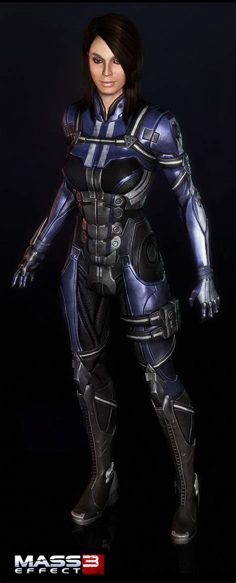 Ashley Williams From Mass Effect 3 In Blue Armor Suit Mass Effect