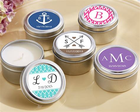 Personalized Candle Wedding Favor Tins