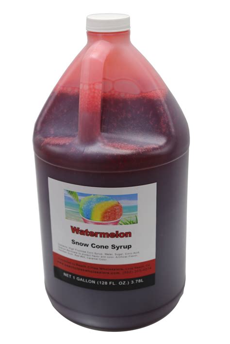 Snow Cone Syrup Watermelon Ready To Use 1 Gallon 4 Count