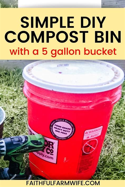 Diy 5 Gallon Bucket Compost Bin Compost Bin Diy Diy Compost Compost