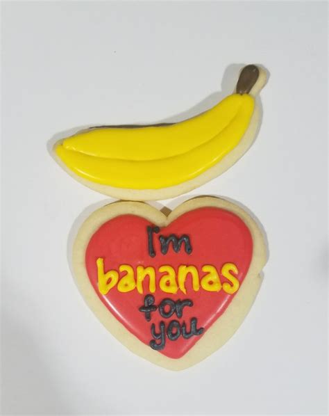 Valentines Cookies Im Bananas For You Valentine Cookies Banana Valentines