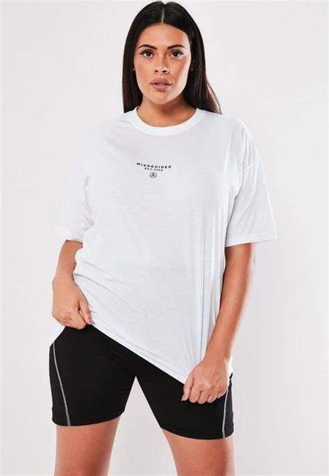 Missguided Plus Size White Graphic Drop Shoulder T Shirt Oversized Shirt Outfit Plus Size