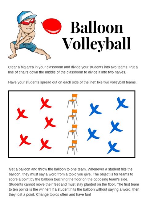 Kids Esl Game Balloon Volleyball — Tefl Lemon Free Esl Lesson Ideas