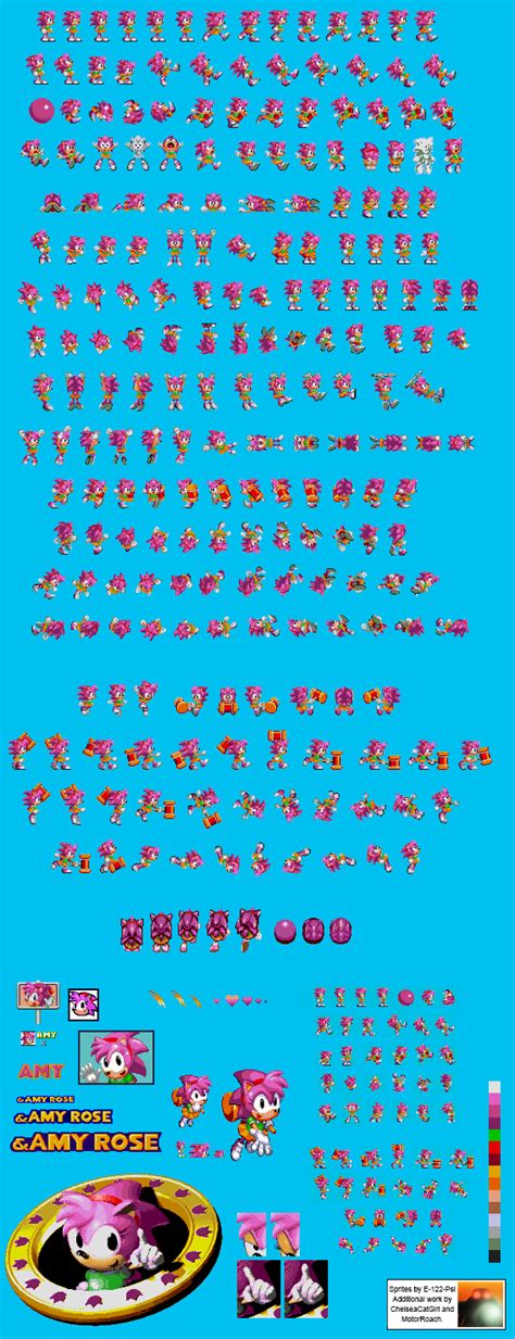 Sonic 3 And Amy Rose Sprite Sheet By E 122 Psi On Deviantart