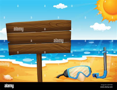 An Empty Signboard At The Beach Stock Vector Image Art Alamy