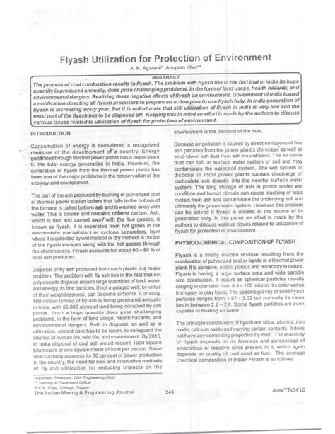 Pdf Fly Ash Utilization For Protection Of Environment