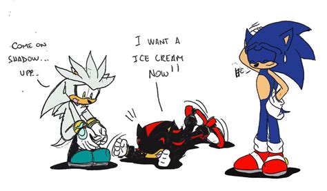 Baby Shadow Want A Icecream With Silver And Sonic By Shadehedg3hog On