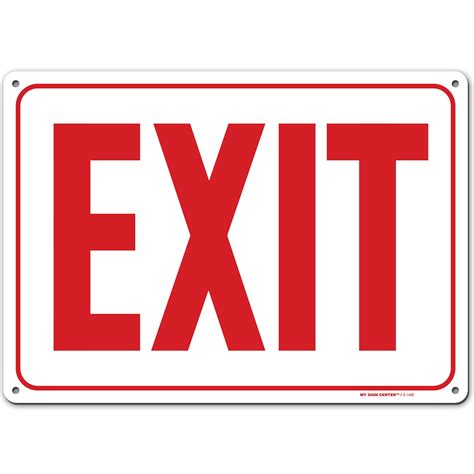 Emergency Exit Sign Made Out Of 040 Rust Free Aluminum Indoor