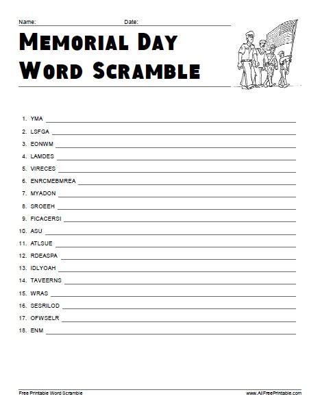 Word Summer Word Scramble For Kids