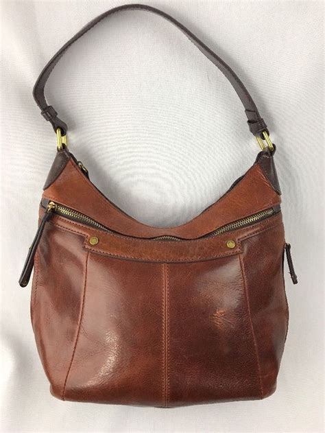 Tignanello Auburn Brown Soft Leather Satchel Hobo Bag Purse Handbag