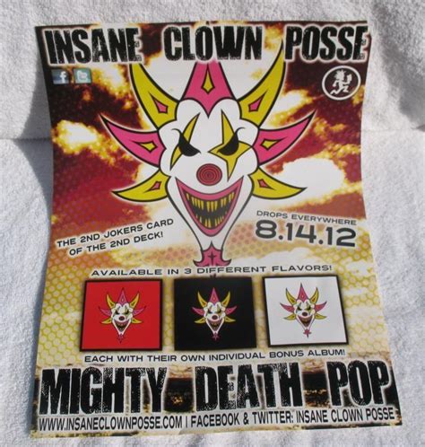 icp insane clown posse mighty death pop cd release promo poster 12 x 16 new 1759901527