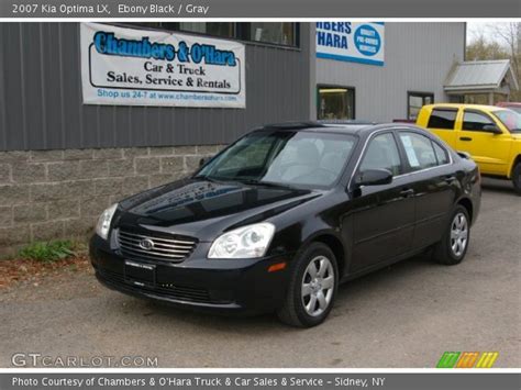 Ebony Black 2007 Kia Optima Lx Gray Interior