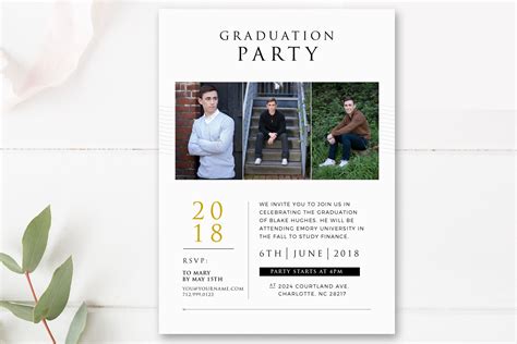 Graduation Announcement Card Template Photoshop Canva Template — By