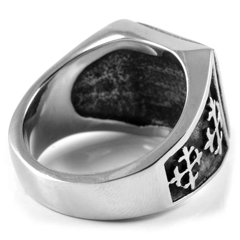 sentio stainless steel black zirconia signet ring in stock lucleon