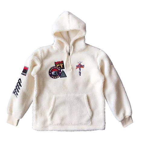 Travis Scott Cactus Trails Sherpa Hoodie Chambray Embroidered Hoodie