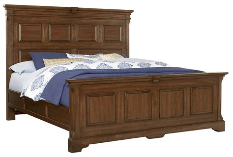Vaughan Bassett Heritage King Mansion Bed With Decorative Rails In Amish Cherry