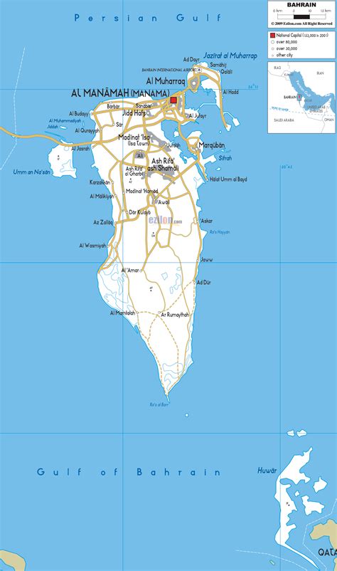 Detailed Clear Large Road Map Of Bahrain Ezilon Maps