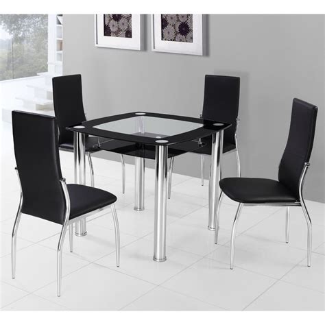The wood dining table & chairs x 4 pcs set will add style and character to your kitchen. Square Dining Table For 4 - HomesFeed