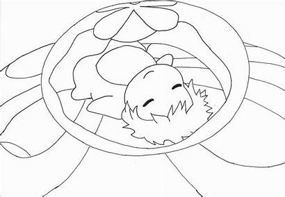 Ponyo Ghibli Studio Coloring Line Drawing Totoro