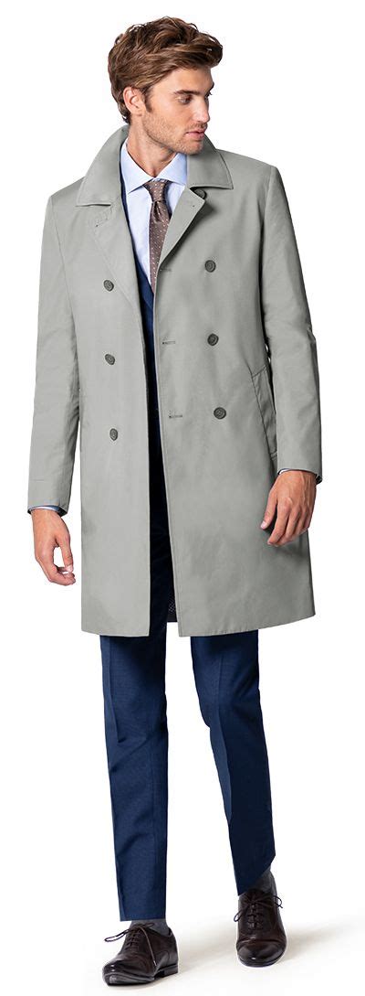 Grey Trench Coat Men Custom Trench Coats Hockerty