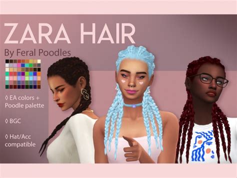 Zara Hair Long Boxer Style Braids By Feralpoodles At Tsr Sims 4 Updates