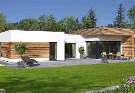 Bungalow Haus Design Modern Mit Flachdach Architektur And Offenem E02